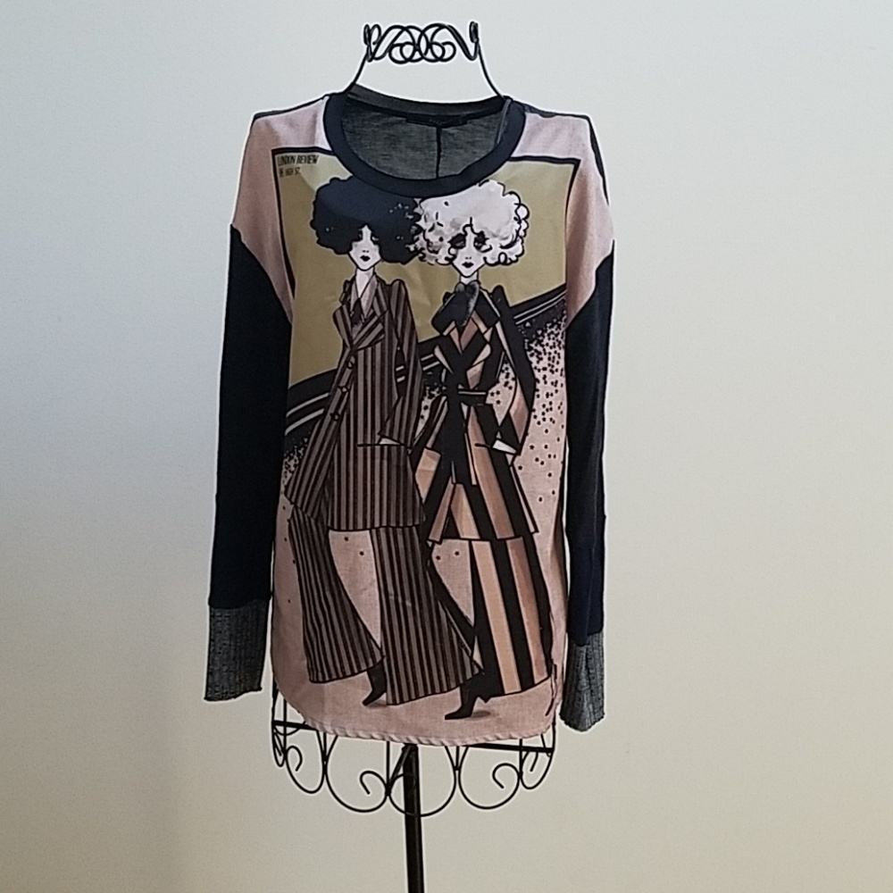 Women's Zara combined material top ❤ S